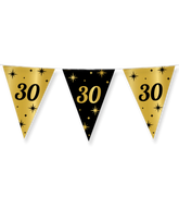 Vlaggenlijn 30 Jaar Goud Zwart 10m